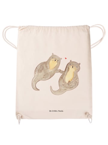 Mr. & Mrs. Panda Gym-Rucksack Otter Hände halten ohne Spruch in Creme