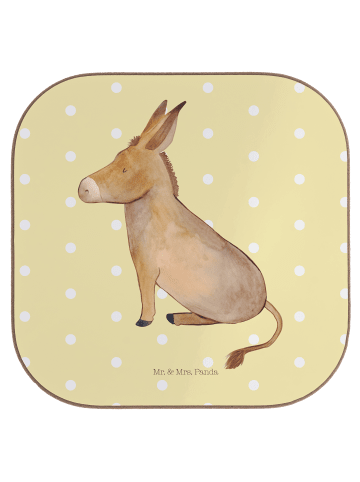 Mr. & Mrs. Panda Coaster Esel ohne Spruch in Gelb Pastell