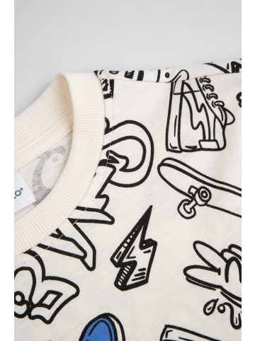 Coccodrillo Baumwoll-T-Shirt mit kurzen Ärmeln in ecru
