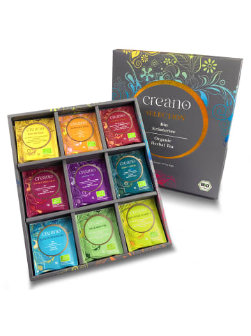 Creano Tee GESCHENK-BOX "Kräuter-Früchte -TEE" BIO 27 Teebeutel in 9 Sorten