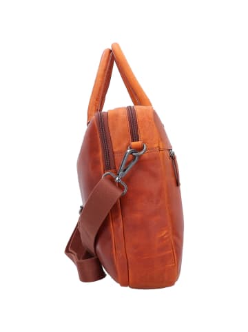 KLONDIKE 1896 Earl Aktentasche Leder 37 cm Laptopfach in cognac