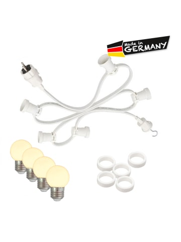 SATISFIRE Garten Party Lichterkette Illu 10 warmweiße LED Kugellampen 10m weiß