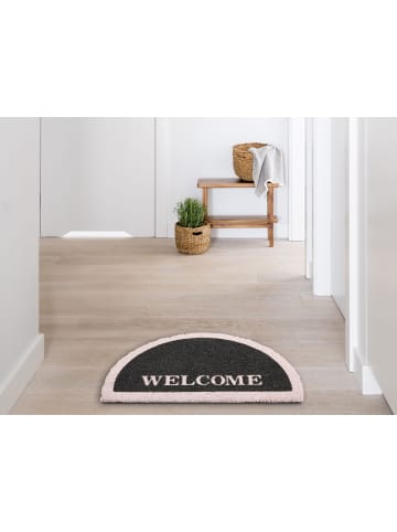 Beliani Fußmatte BUHI in Schwarz/Beige - (W) 45 x (L) 75 cm