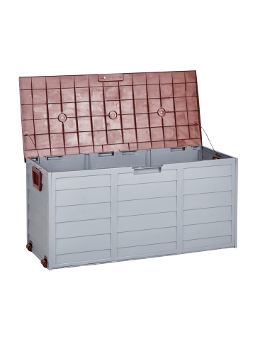 Beliani Truhe LOCARNO in Grau/Braun - (W) 112 x (H) 53 x (L) 50 cm