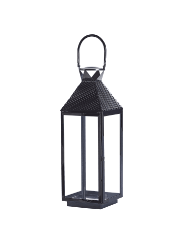 Beliani Laterne BALI in Schwarz - (W) 19 x (H) 54 x (L) 19 cm