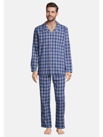 Seidensticker Schlafanzug Flanell in Long island blue