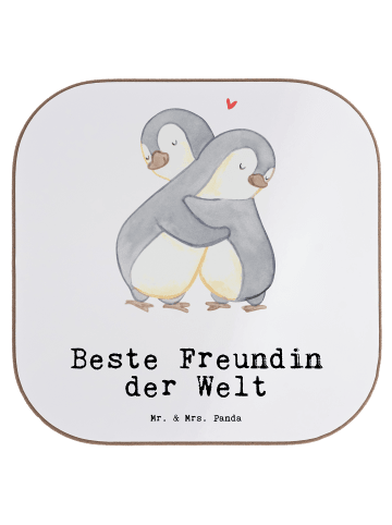 Mr. & Mrs. Panda Untersetzer Pinguin Beste Freundin der Welt mit... in Weiß