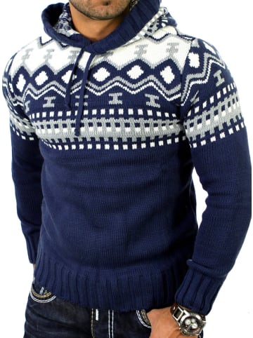 RESLAD Strickpullover Norweger in blau