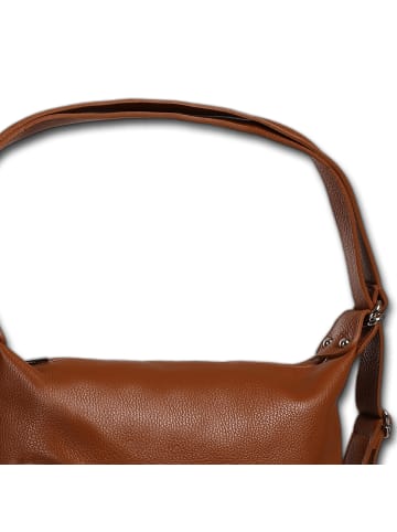 Toscanto Leder Schultertasche, Cityrucksack Toscanto Tasche braun ca. 38cm