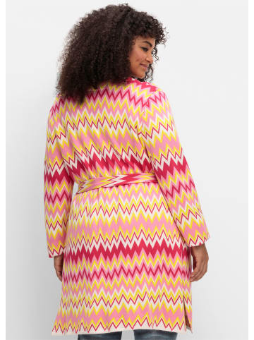 sheego by Joe Browns Longstrickjacke in cremerosé-offwhite