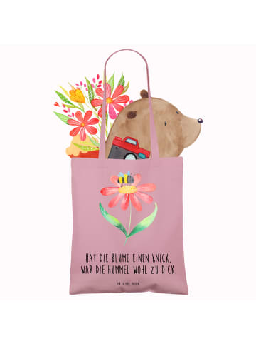 Mr. & Mrs. Panda Henkeltasche Hummel Blume mit Spruch in Rosa Pastell