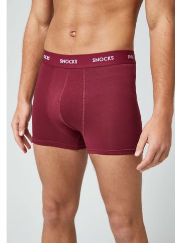 SNOCKS Boxershorts aus Bio-Baumwolle Rote Streifen 6 Stück
