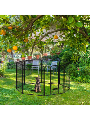 Welpenauslauf in Schwarz - (B)76,5 x (H)100 x (T)235 cm