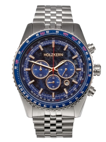 Holzkern Herrenuhr Chronograph Openhorizon Marmor Blau