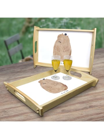 Mr. & Mrs. Panda Serviertablett Holz Murmeltier ohne Spruch in Weiß