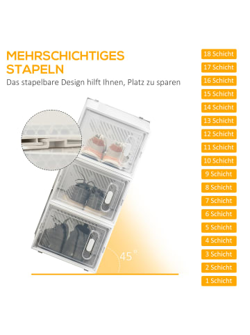 HOMCOM DIY Schuhschrank-36L x 28B x 21H cm-Transparent