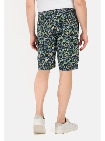 Camel Active Cargo Shorts mit Allover-Print in Blau-Grün