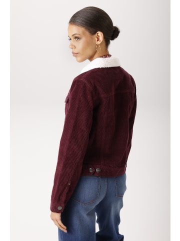 Aniston CASUAL Cordjacke in weinerot-wollweiß