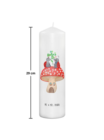 Mr. & Mrs. Panda Kerze Marienkäfer Fliegenpilz ohne Spruch in Weiß