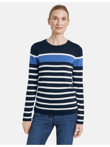 Gerry Weber Pullover Langarm Rundhals in Navy/Offwhite Striped