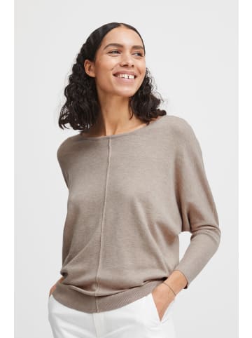 b.young Feinstrick Pullover Langarm Stretch Shirt BYPIMBA in Beige
