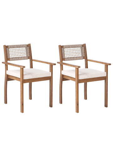 Beliani 2er-Set Esszimmerstuhl SUMIRAGO in Braun