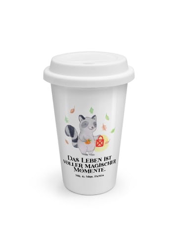 Mr. & Mrs. Panda To Go Becher Waschbär Laterne mit Spruch in Weiß