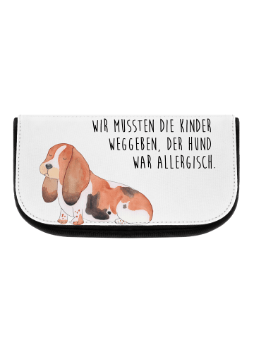Mr. & Mrs. Panda Kosmetiktasche Hund Basset Hound mit Spruch in Weiß