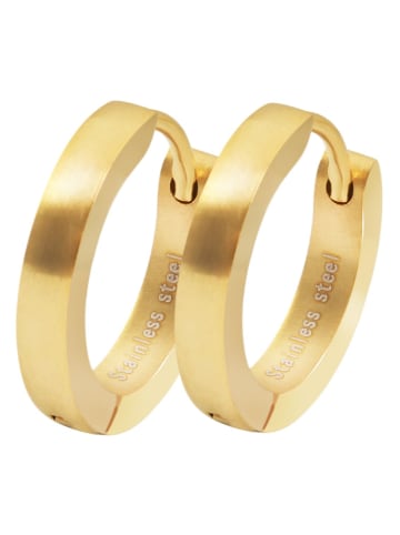 Adeliás Damen Ohrringe – Klappcreole aus Edelstahl in gold