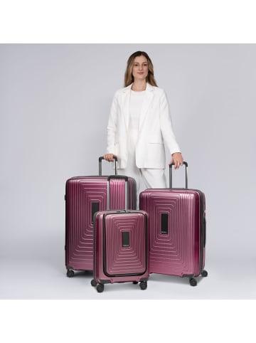 Redolz Essentials 14 4 Rollen Kofferset 3-teilig mit Dehnfalte in aubergine metallic