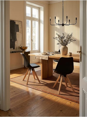 KADIMA DESIGN Esszimmerstühle 2er-Set Polsterstuhl Holzgestell Skandinavisch in Schwarz