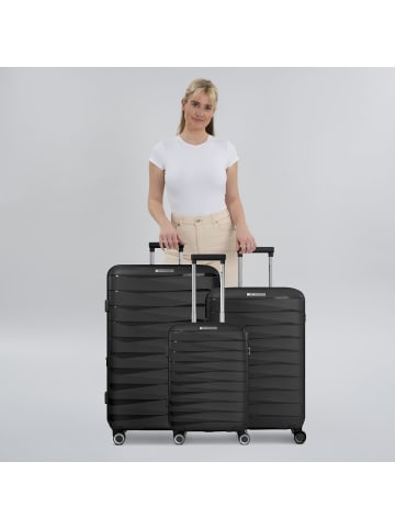 Franky London 4 Rollen Kofferset 3-teilig mit Dehnfalte in black