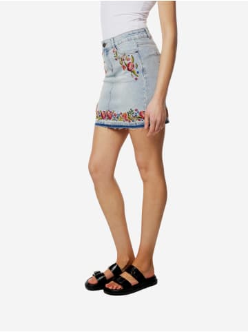 KOROSHI Frauen mit besticktem Jeansrock in blau
