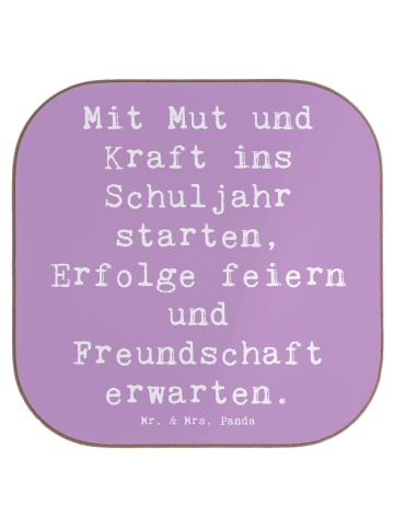Mr. & Mrs. Panda Untersetzer Glas Spruch Mutiger Schulanfang mit... in Lavendeltraum