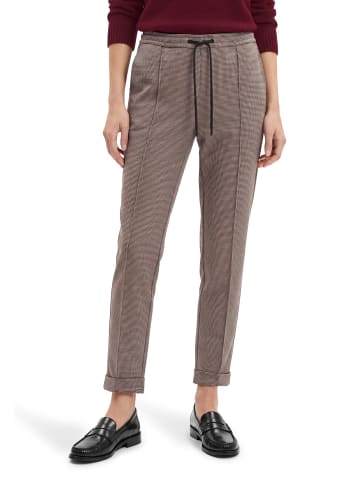 BETTY & CO Karo-Hose mit Bügelfalte in Grey/Dark Red
