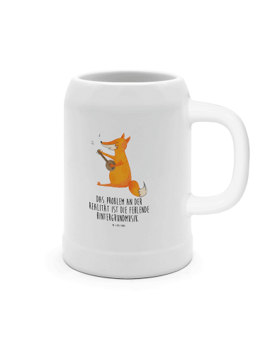 Mr. & Mrs. Panda Krug Fuchs Gitarre mit Spruch in Weiß