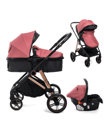 BeBelissimo 3 in 1 Kinderwagen Set Kombikinderwagen - CAVO in bordeaux