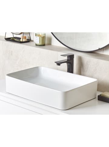 Beliani Waschbecken CHIVANA in Weiß - (W) 51 x (H) 11 x (L) 34 cm