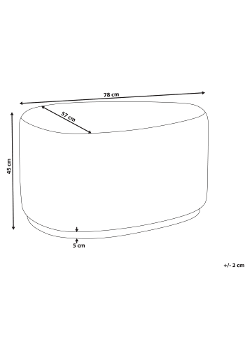 Beliani Pouf SACO in Beige - (W) 57 x (H) 45 x (L) 78 cm