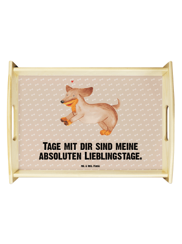 Mr. & Mrs. Panda Tablett Hund Dackel mit Spruch in Hundeglück