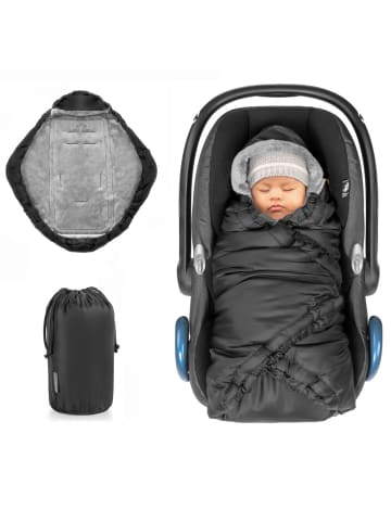 Zamboo Einschlagdecke für Babyschale in schwarz