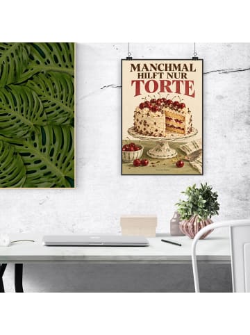 Print Torte retro Design mit Spruch in Weiß