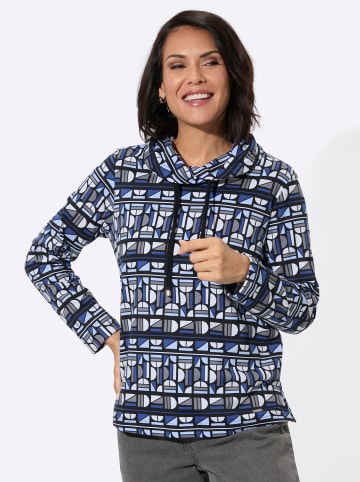 WITT WEIDEN Sweatshirt in royalblau-schwarz-bedruckt