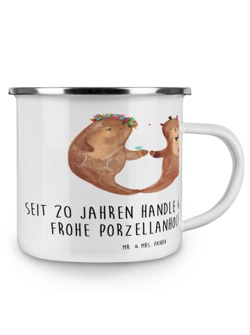 Mr. & Mrs. Panda Reisetasse 20. Hochzeitstag Porzellanhochzeit m... in Weiß
