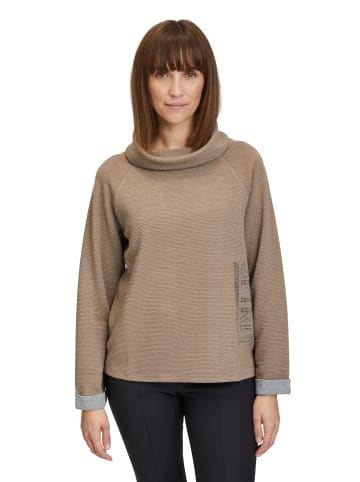 Betty Barclay Sweatshirt mit hohem Kragen in Taupe/Grey