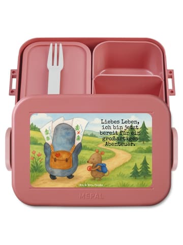 Mr. & Mrs. Panda Bento-Brotdose Pinguin & Maus Wanderer Design m... in Rot Pastell