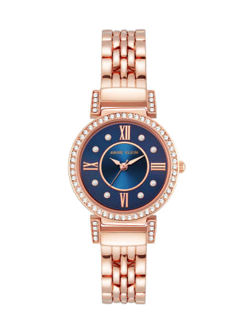 Anne Klein Quarzuhr Crystal Metals in blau / rosegold