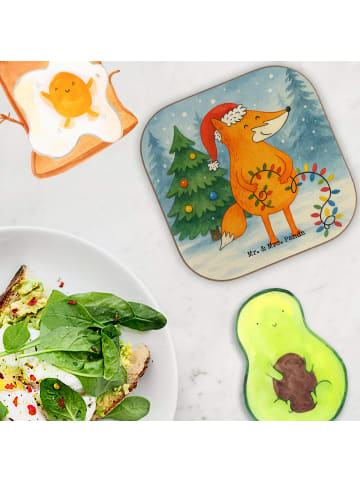 Mr. & Mrs. Panda Untersetzer für Gläser Fuchs Weihnachten Design... in Weiß