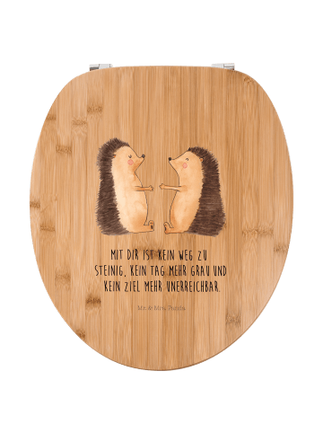 Mr. & Mrs. Panda Toilettendeckel Igel Liebe mit Spruch in Braun