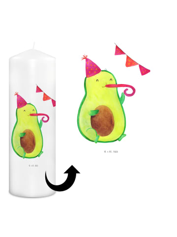Mr. & Mrs. Panda Kerze Avocado Party ohne Spruch in Weiß